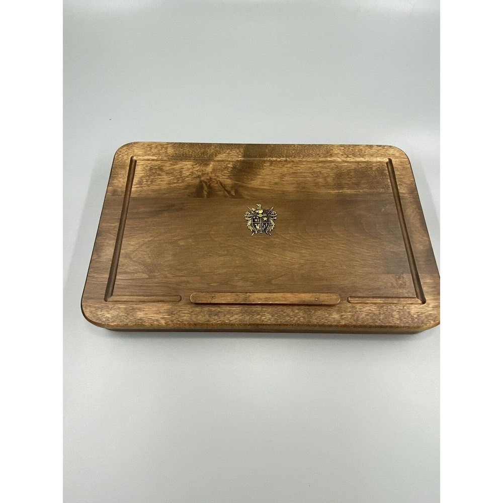 Vintage Gail Craft Wooden Tray Cheeseboard Cracker, Meats Slots W/ Knife Japan